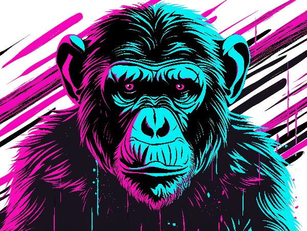 Vibrant Monkey Graphic Tee POD Design