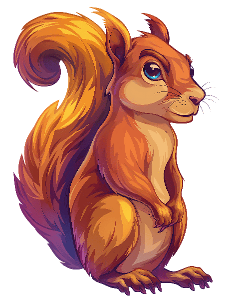 Cute Squirrel Cartoon Design POD Design