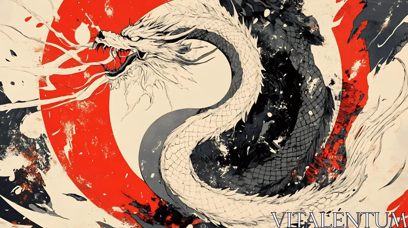 AI ART Stylized Dragon Illustration with Smoke