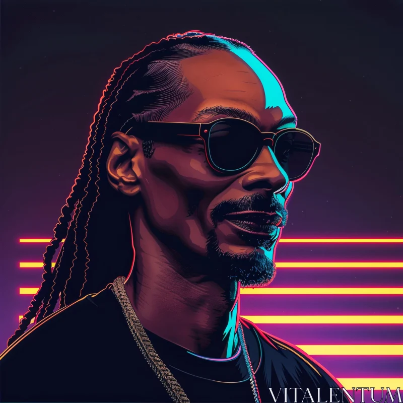 AI ART Snoop Dogg Neon Pop Art