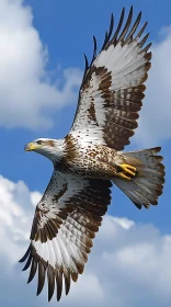 Soaring Eagle with Outstretched Wings