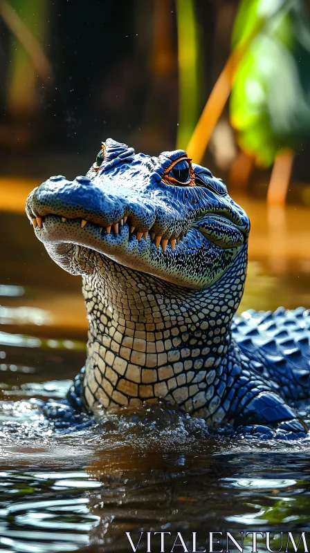 Crocodile in Water AI Image