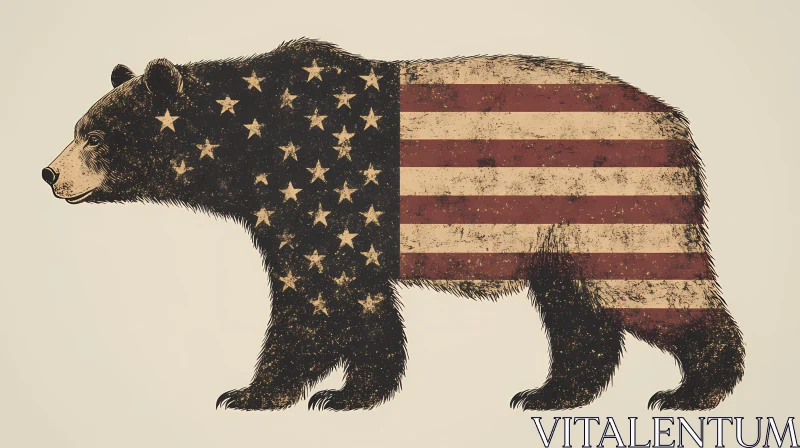 Patriotic Bear Art AI Image