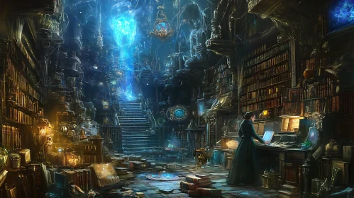 Mystical Library Scene