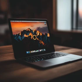 Modern Laptop on Wooden Desk