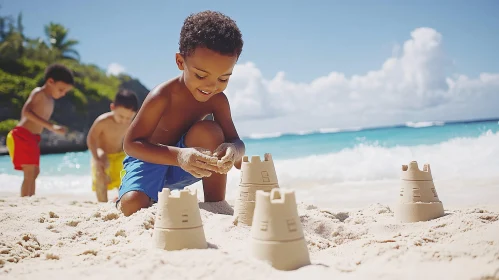 Kids Playing on Beach