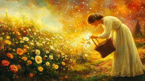 Floral Harvest Under Starry Skies