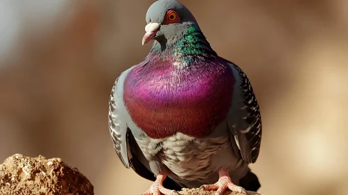 Colorful Pigeon Close-Up