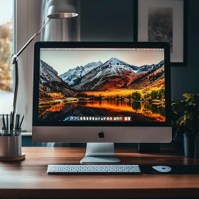 Elegant Workspace with Desktop Computer