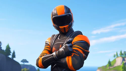 Stylized Character with Helmet