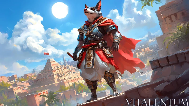 Guardian Wolf of the Old City AI Image