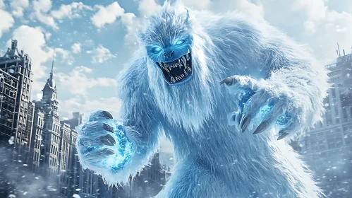 Yeti Monster in the Cityscape