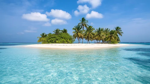 Secluded Island Paradise with White Sands and Blue Ocean