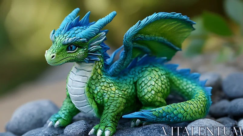 AI ART Whimsical Dragon Figurine Art