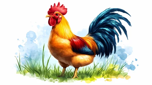 Vibrant Rooster Art in Nature