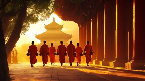 Sunrise Procession of Monks