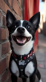 Smiling Dog in Urban Setting