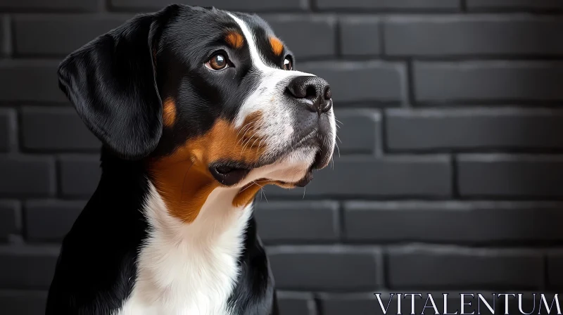 Elegant Dog Portrait on Black Background AI Image