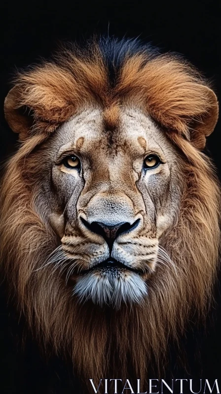 AI ART Regal Lion Head Shot