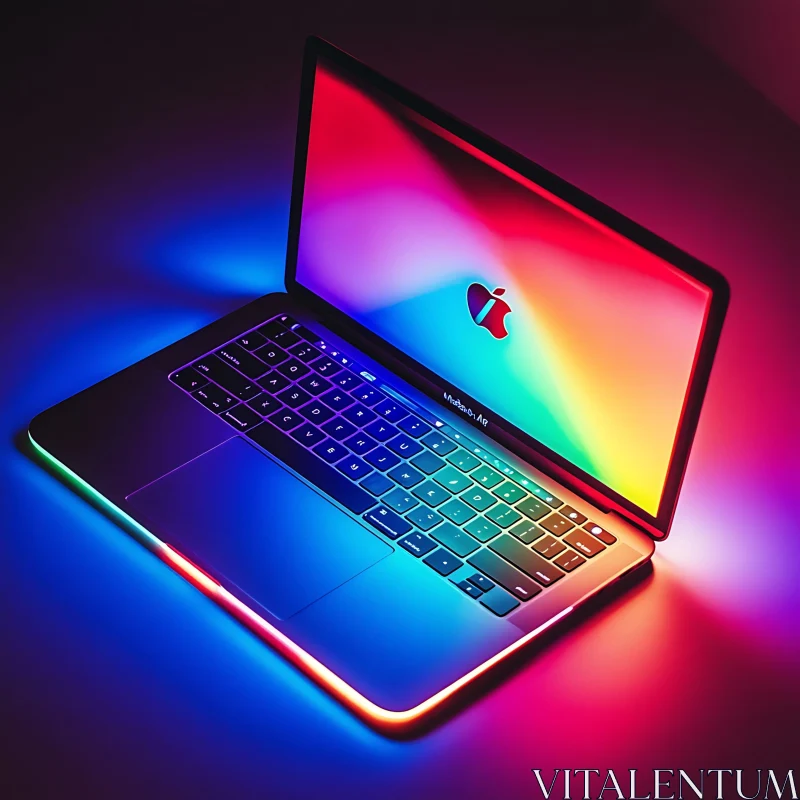 Colorful Neon Laptop Design AI Image