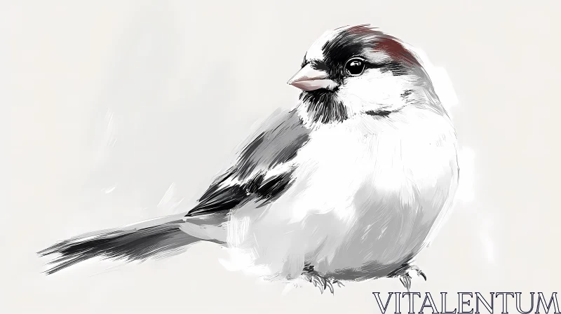 AI ART Artistic Sparrow Drawing