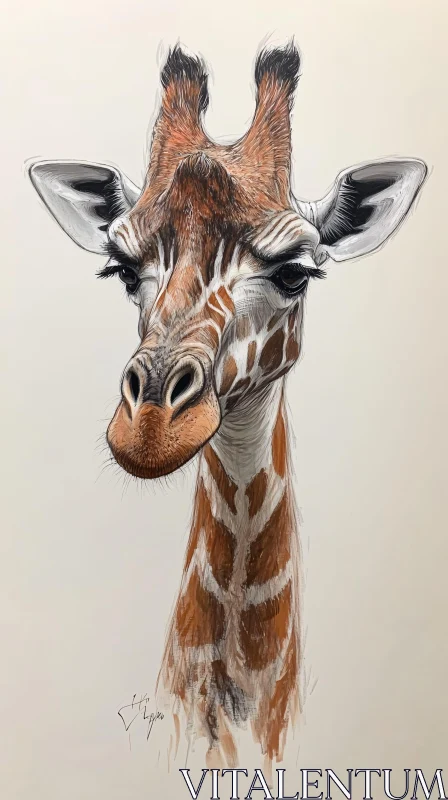 Elegant Giraffe Art AI Image