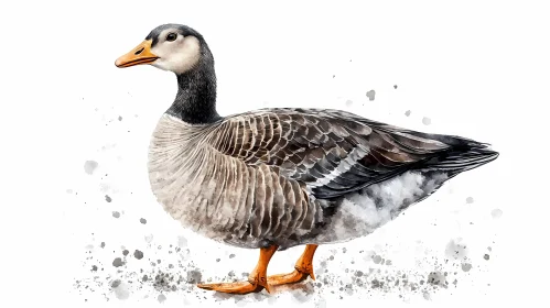 Graceful Goose in Watercolor