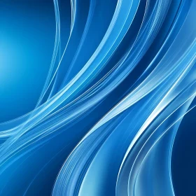 Serene Blue Flowing Lines Abstract Art