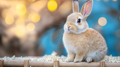 Charming Rabbit Against Bokeh Background