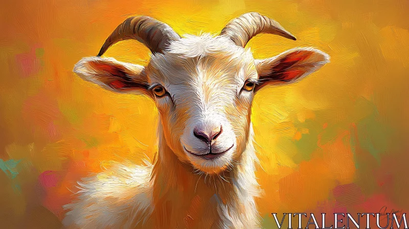 Expressive Artistic Goat Painting AI Image