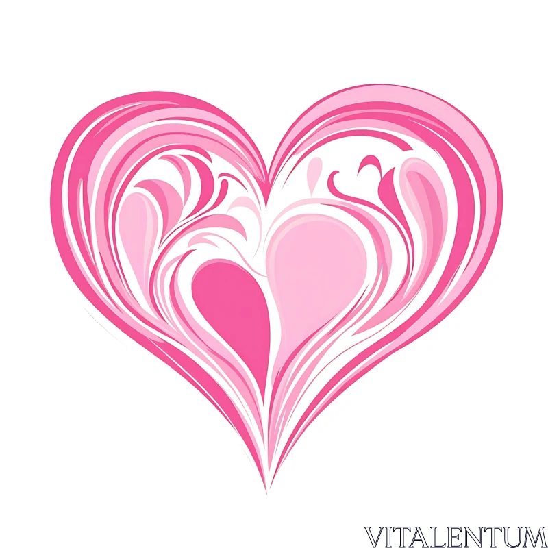 AI ART Stylized Pink Heart Graphic