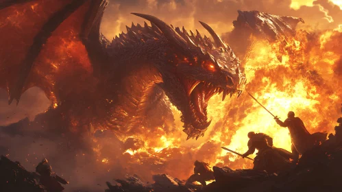 Epic Battle: Dragon versus Warriors