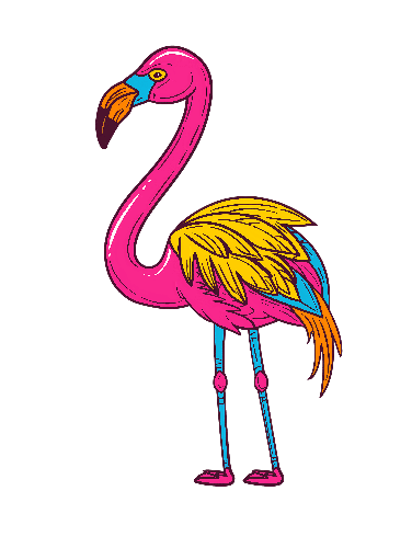 Cartoon Flamingo T-Shirt Design | Tropical Bird Apparel