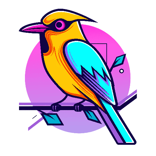 Colorful Cartoon Bird Vector Illustration POD Design