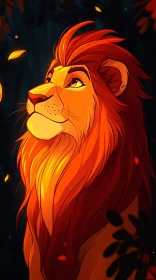 Animated Jungle Lion Illustration