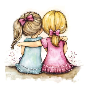 Best Friends Forever: A Watercolor Illustration