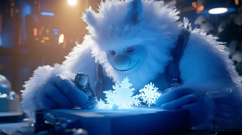 Yeti's Winter Craft: A Snowflake Story