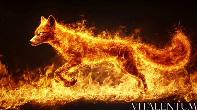 Fiery Fox in Motion AI Image