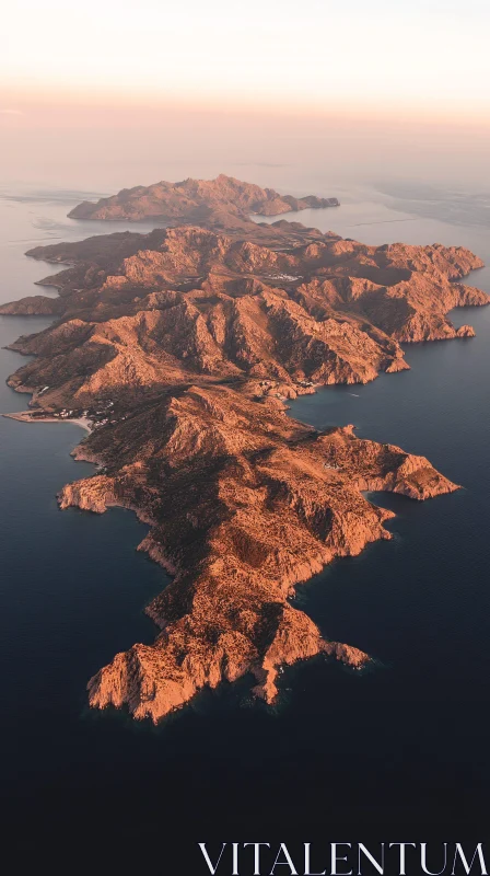 AI ART Island Landscape in the Evening Light