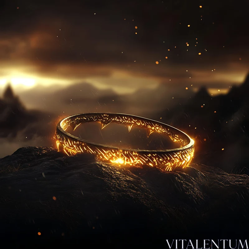 AI ART Enchanted Ring in Dark Landscape