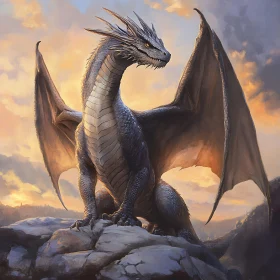 Dragon Perched High Above the Land