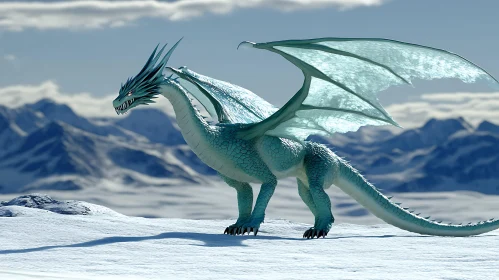 Frozen Dragon in Snowy Mountains