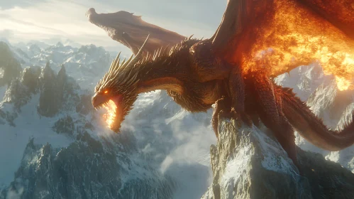 Dragon's fiery mountain perch