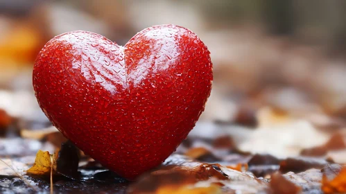 Heart Shape on Ground with Leaves