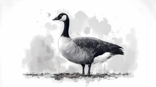 Black and White Goose Art