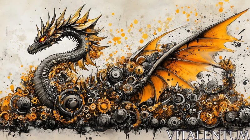 AI ART Gears and Scales: A Steampunk Dragon