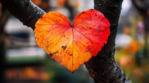 Autumn Heart Leaf Still Life