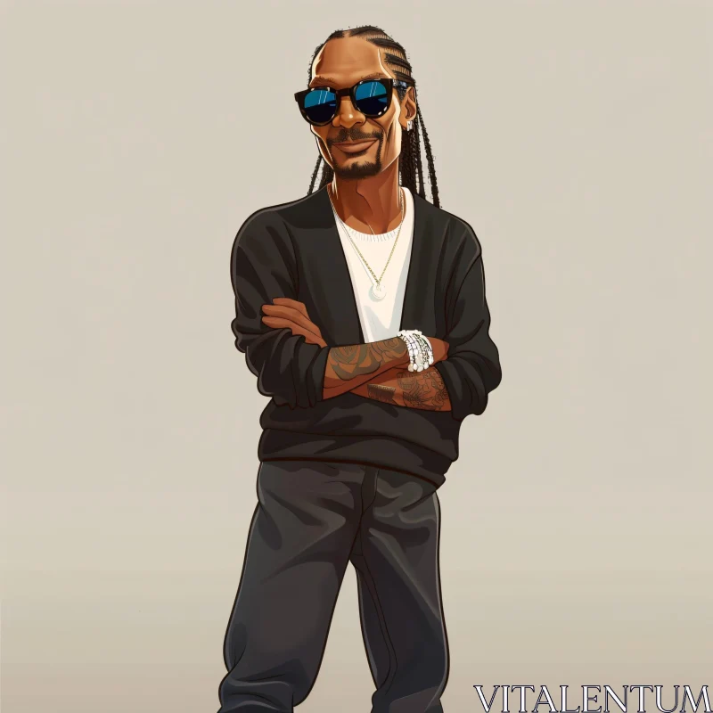 Stylized Snoop Dogg Art AI Image