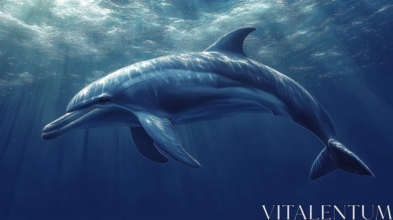 Underwater Dolphin Scene AI Image