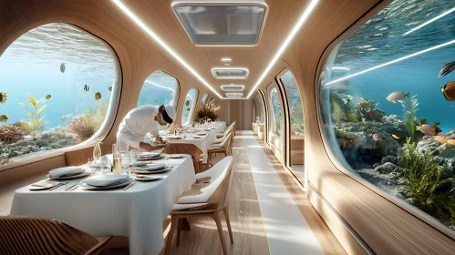 Elegant Underwater Restaurant Interior